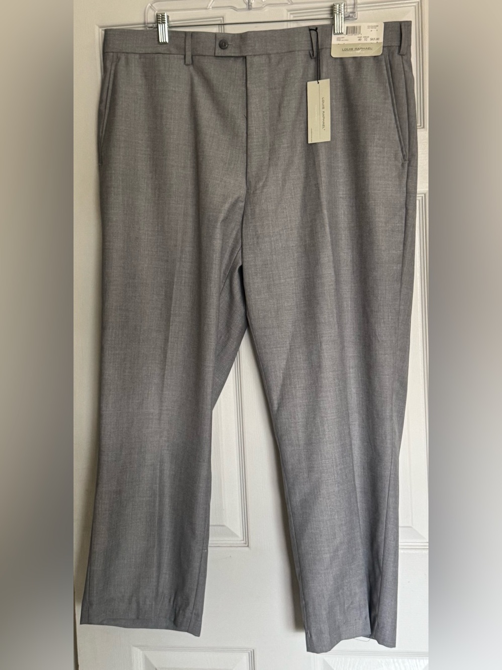 Louis Raphael Tailored Gray Men's Dress Pants - Light Gray